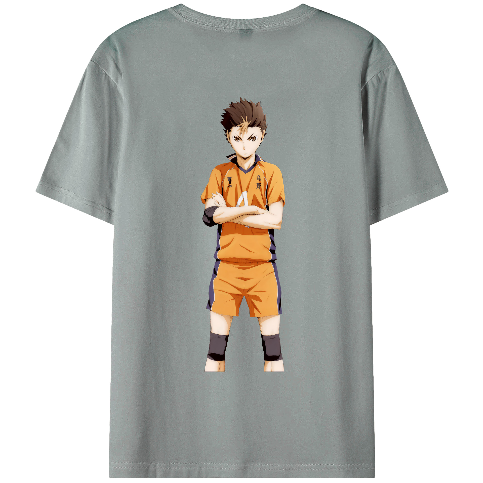 （画像用） ハイキュー!! Haikyu!! 綿100％ メンズ半袖Tシャツ（バックプリント） 通気性